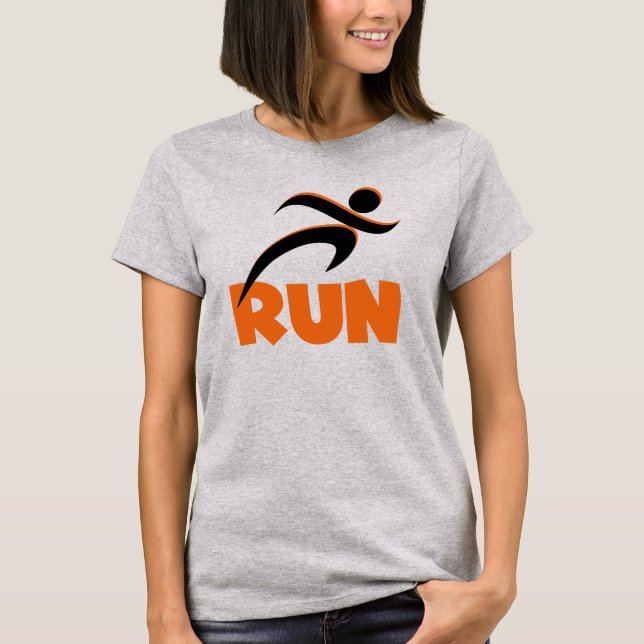 Orange-Fitness ausführen T-Shirt (Vorderseite)