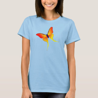 Orange Flame Butterfly Ladys Burnout T - Shirt