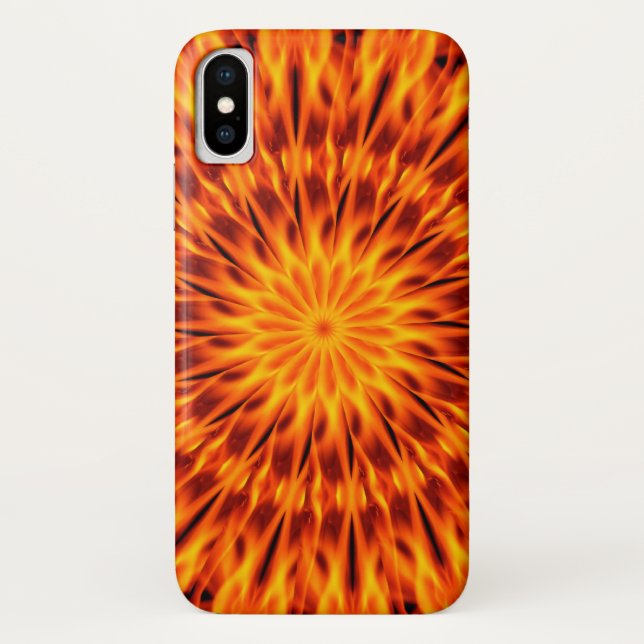Orange Flames Kaleidoskop Case-Mate iPhone Hülle (Rückseite)