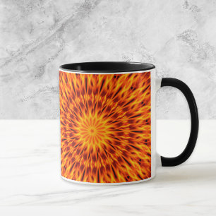 Orange Flames Kaleidoskop Tasse
