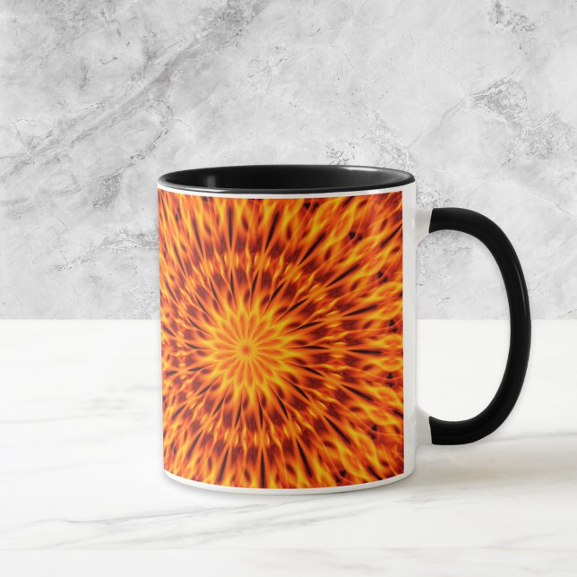Orange Flames Kaleidoskop Tasse (Von Creator hochgeladen)