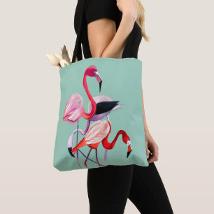 Orange Flamingo Aquarell Vogelart