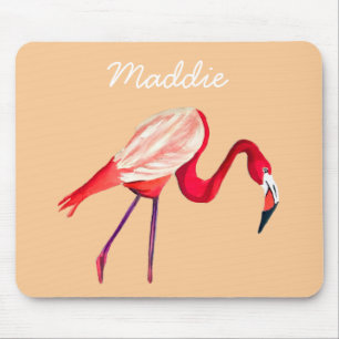 Orange Flamingo Aquarellvogel Kunst Mousepad