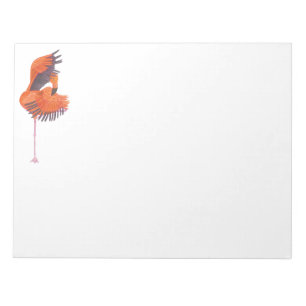 Orange Flamingo in Dance Pose Notizblock