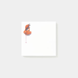 Orange Flamingo in Dance Pose Post-it Klebezettel