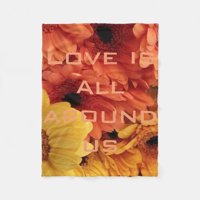 Orange Fleecedecke (Vorderseite)