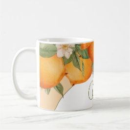 Orange Floral Citrus Modernes Personal Business Kaffeetasse
