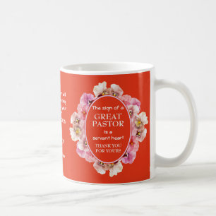Orange Floral Danke Pastor Kaffeetasse