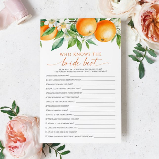 Orange Floral, die das beste Spiel der Braut kennt (Von Creator hochgeladen)