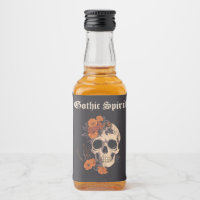 Orange Floral Elegant Skull Monogram Wedding mini