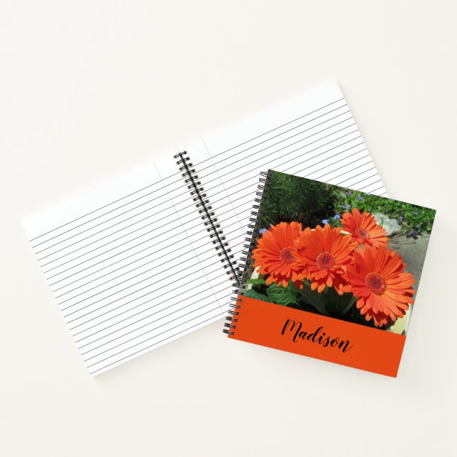 Orange Floral Fotografie Notizbuch (Innenseite)