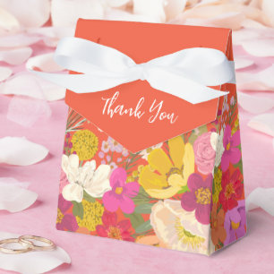 Orange Floral Garden Brautparty Vielen Dank Geschenkschachtel