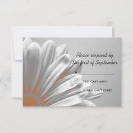Orange Floral Highlights Wedding RSVP Card Karte