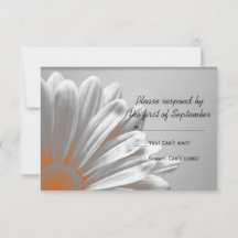 Orange Floral Highlights Wedding RSVP Response