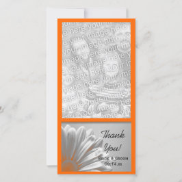 Orange Floral Highlights Wedding Vielen Dank Dankeskarte