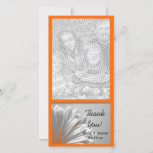Orange Floral Highlights Wedding Vielen Dank Dankeskarte