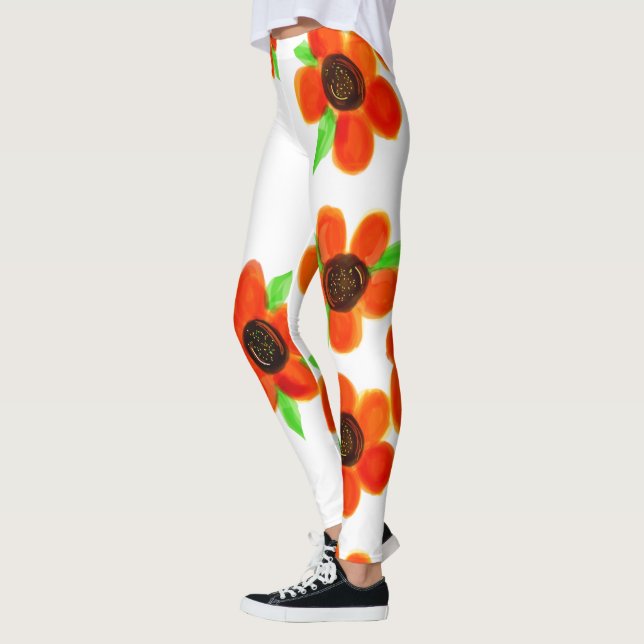 Orange Floral Leggings (Links)