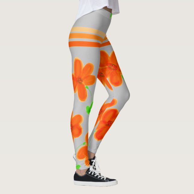 Orange Floral Leggings (Rechts)