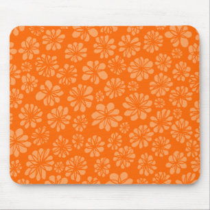 Orange Floral Mousepad