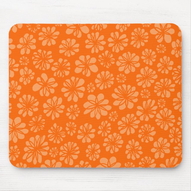 Orange Floral Mousepad (Vorne)