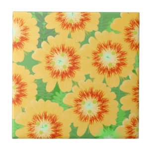 Orange Floral Pattern Fliese
