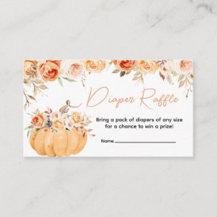 Orange Floral Pumpkin Baby Dusche Windelwanne Raff Begleitkarte