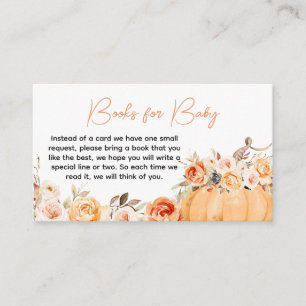 Orange Floral Pumpkin Baby Shooting Books for Baby Begleitkarte