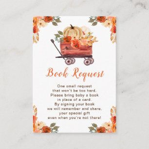 Orange Floral Pumpkin Truck Baby Show Book Request Begleitkarte