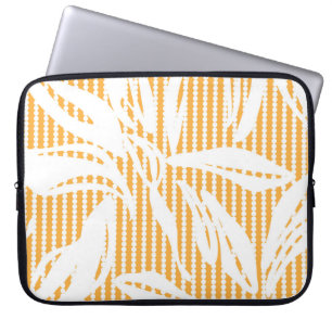 Orange Floral seamless pattern with striped backgr Laptopschutzhülle