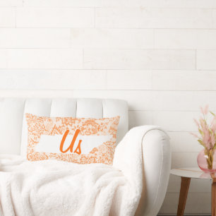 Orange Floral Tennessee Ihr Staat zusammen "wir" Lendenkissen