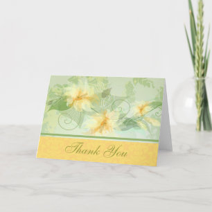 Orange floral Vielen Dank Karte mit Damask