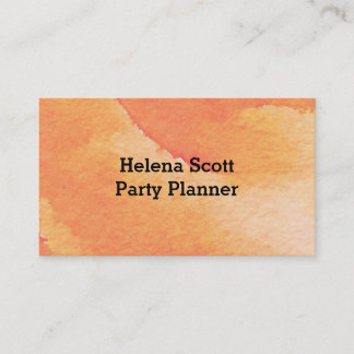 Orange Floral Watercolor Business Card Visitenkarte
