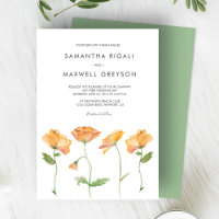 Orange Floral Watercolor Pfeffer Wedding