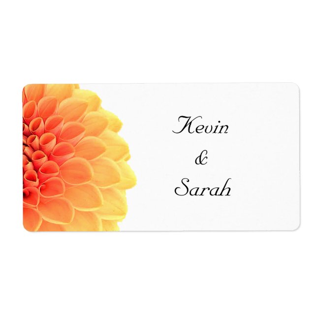 Orange Floral Wedding Labels (Vorne)