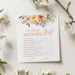 Orange Floral Wer Mommy Baby Shooting Game kennt