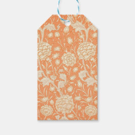 Orange Floral William Morris Pattern Geschenkanhänger