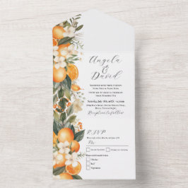Orange Florals Frucht Wedding Einladung & UAWG
