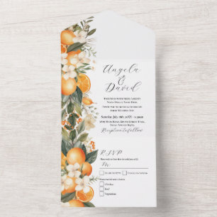Orange Florals Frucht Wedding Einladung & UAWG