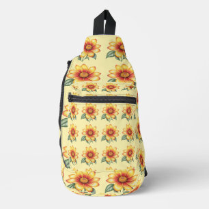 Orange Flowe Crossbody Bag