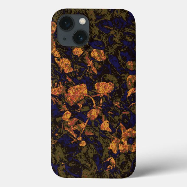Orange flower against leaf tartern Case-Mate iPhone hülle (Rückseite)