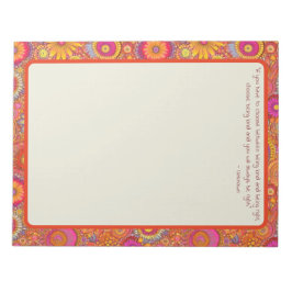 Orange Flower Garden Life Quotes Notebook Notizblock
