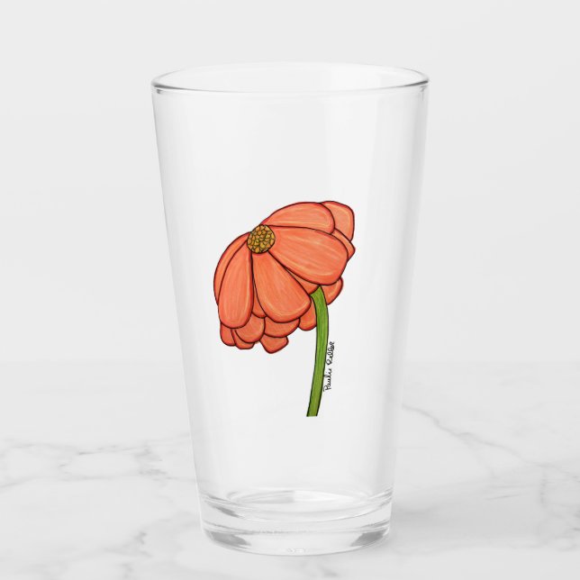 Orange Flower Glas (Vorderseite)