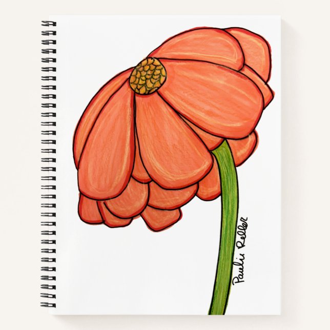 Orange Flower Notebook Notizbuch (Vorderseite)