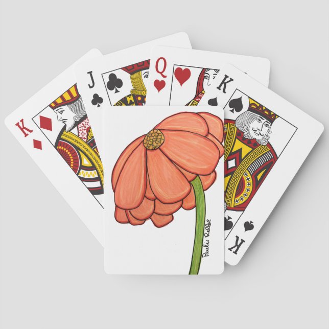 Orange Flower Notebook Spielkarten (Rückseite)