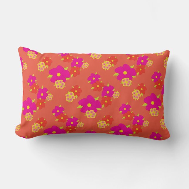 Orange Flower Pillow Lendenkissen (Vorderseite)