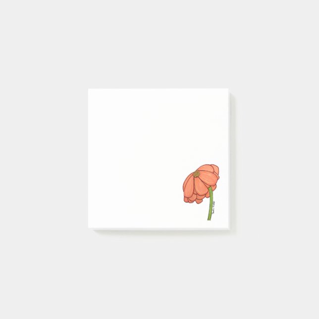 Orange Flower Post-it Klebezettel (Vorderseite)