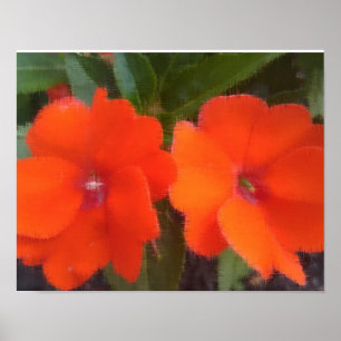 Orange Flowers 14" x 11",  Poster Paper (Matte)