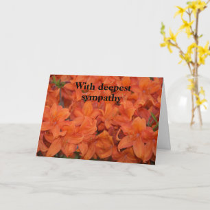 Orange flowers   -  With deepest sympathy Karte