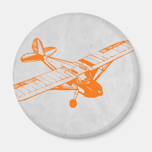 Orange Flugzeug Magnet (Vorne)