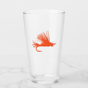Orange Fly Fishing Glas